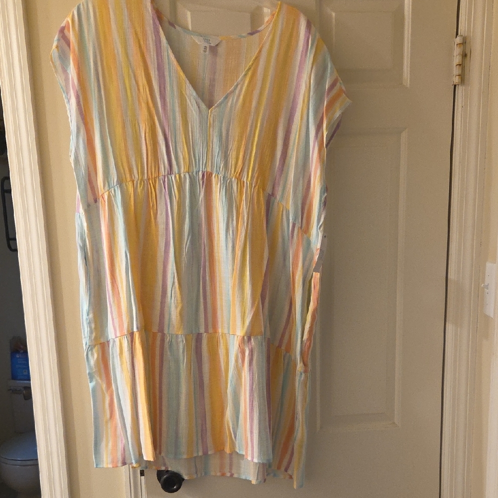 Time and Tru Multicolor Striped Mini Dress
